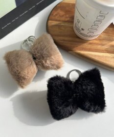 WEGO レオパードPUリボンファーキーホルダー