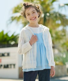 組曲 KIDS 【110-140㎝】【UVケア】オパールチェック パーカー