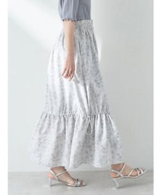 earth music&ecology フラワーティアードテックスカート