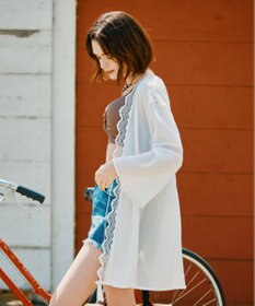 San-ai Resort（三愛水着楽園） 楊柳×レース　羽織り　F【San-ai Resort（サンアイリゾート）】