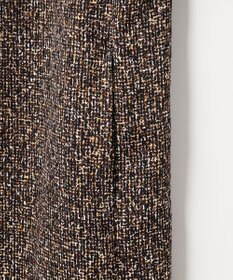 自由区 L 【洗える】ストレッチツイードプリント ワンピース