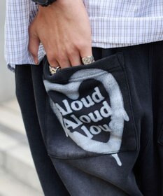 WEGO 【ウエストゴム/らくらくパンツ】アシッドウォッシュグラフィックスウェットパンツ