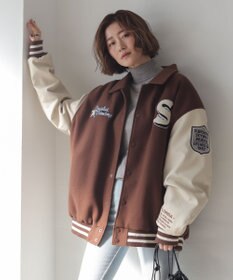 WEGO 【25年秋冬新作/ユニセックス着用ITEM/SMLサイズ展開】メルトンワッペンスタジャン