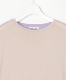 自由区 【大人のバイカラー】ライトクレープストレッチ プルオーバー