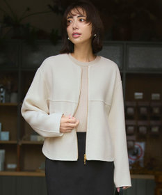 ウールライトリバー ノーカラー ショートコート / 23区 S