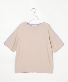 自由区 【大人のバイカラー】ライトクレープストレッチ プルオーバー