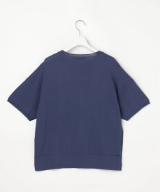 自由区 【大人のバイカラー】ライトクレープストレッチ プルオーバー