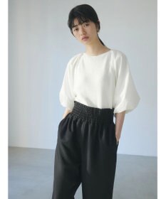 Green Parks armonia．袖布帛ニットプルオーバー