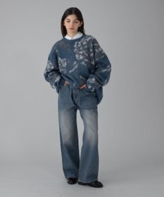 WEGO 【ユニセックス着用ITEM/ウエスト調整可】ストレートデニムパンツ