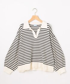 組曲 S 【加藤ローサさん着用】ポロ襟ストレッチニット