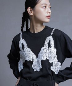 組曲 S 【組曲×setsuko sagittaire】レーシートラック プルニット