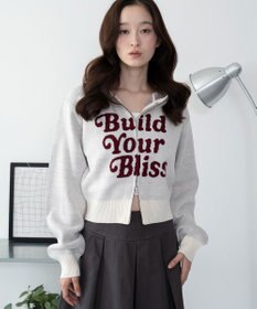 WEGO グラフィックジャガードニットZIPパーカー