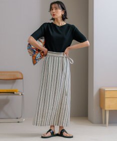 23区 【洗える】レーヨンポリエステルストレッチ 5分袖 ニット