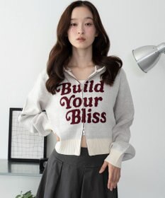 WEGO グラフィックジャガードニットZIPパーカー