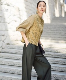 自由区 【SHIHOさん着用】レースブロッキング ブラウス