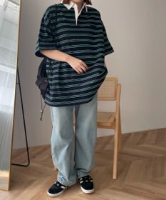 WEGO ボーダーラガーシャツ