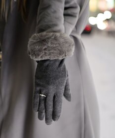 ORuKuBET 【オンワード・クローゼット限定】パールリング風エコファージャージグローブ (WOMEN)【スクワラン加工 / 抗菌機能・タッチパネル対応】