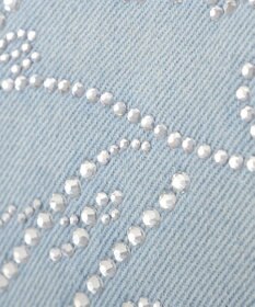 Maison de FLEUR チュールハンドルラインストーンデニムトート