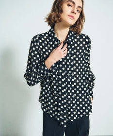 GRACE CONTINENTAL ドットプリントボウタイブラウス
