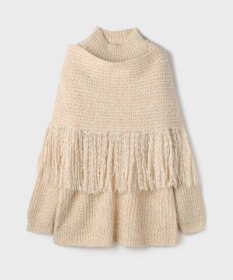 GRACE CONTINENTAL フリンジケープニットトップ