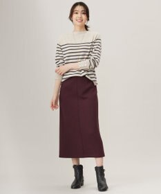 J.PRESS LADIES S 【洗える】SOFT TOUCH WOOL 立ち襟 ボーダー ニット