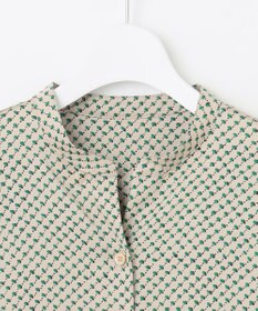 自由区 L 【カタログ掲載・セットアップ対応・洗える】サテンアムンゼンバンドカラー ブラウス