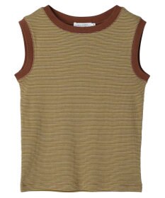 AMERICAN HOLIC ミジンボーダーノースリーブカットプルオーバー