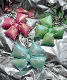 WEGO メタリッククッションリボンキーホルダー