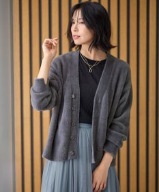 ANY 【洗濯機可】フェザーニットカーディガン