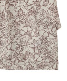 YECCA VECCA ラインフルーツ柄ラッフルブラウス