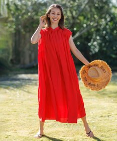 UNFILO ヴィンテージシアー ギャザーワンピース