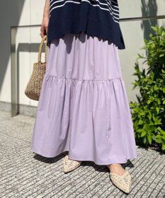 UNFILO 【撥水/UVケア/接触冷感】シャカ楽ストレッチ ティアードスカート