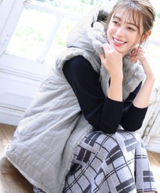 Tiaclasse 【2WAY】着回し自由のリバーシブルキルトフェイクファーベスト