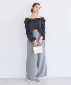 earth music&ecology 2wayオフショルバルーンヘムフリルブラウス
