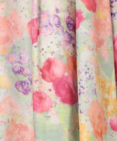 組曲 ピオニーシフォンプリント フレアスカート