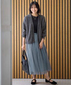 ANY 【洗濯機可】フェザーニットカーディガン