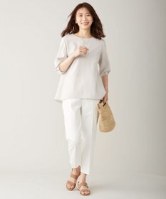 J.PRESS LADIES 【洗える】サテンストレッチ パンツ