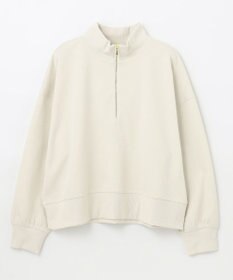 ANY 【洗濯機可】クロップド丈ダンボールハーフジッププルオーバー