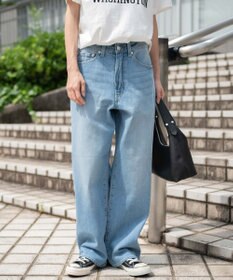 WEGO 【ユニセックス着用ITEM/SMLサイズ展開】デニムストレートパンツ