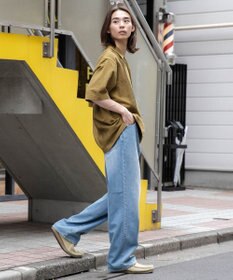 WEGO 【ユニセックス着用ITEM/SMLサイズ展開】デニムストレートパンツ