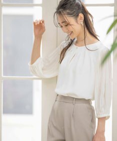 ANY SIS S 【洗える】プリーツスリーブ ブラウス