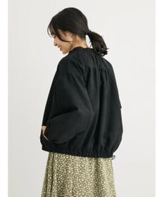 Green Parks スウェード調ギャザーブルゾン