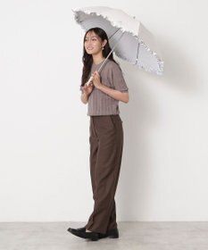 MOONBAT 【一級遮光/晴雨兼用/遮熱/UV】PAUL&JOE ACCESSOIRES(ポール & ジョー)晴雨兼用日傘 クリザンテームワンポイントフリル