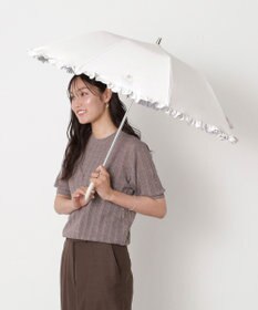 MOONBAT 【一級遮光/晴雨兼用/遮熱/UV】PAUL&JOE ACCESSOIRES(ポール & ジョー)晴雨兼用日傘 クリザンテームワンポイントフリル