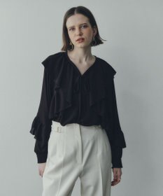 YECCA VECCA シアーラッフルブラウス