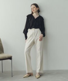 YECCA VECCA シアーラッフルブラウス