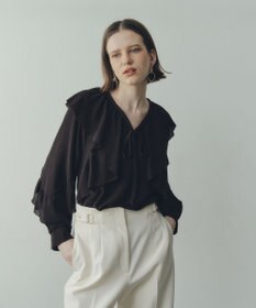 YECCA VECCA シアーラッフルブラウス