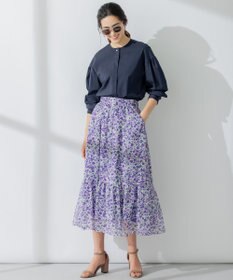 組曲 【洗える】C/Nyブロードノーカラー シャツ