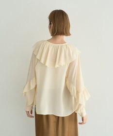 YECCA VECCA シアーラッフルブラウス