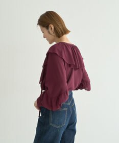 YECCA VECCA シアーラッフルブラウス